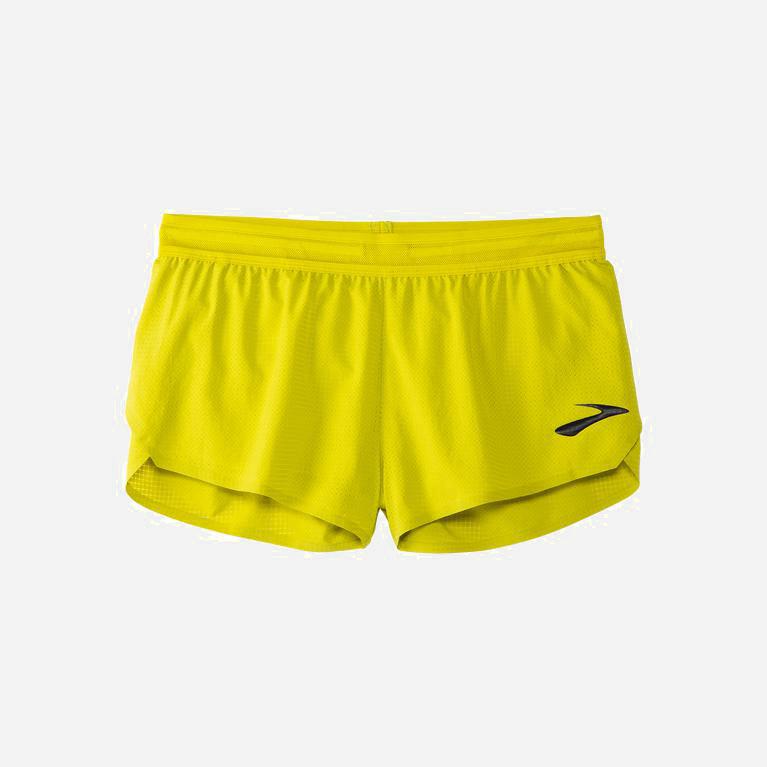 Brooks Elite 2 Split - Pantalones Cortos Mujer - Verde Amarillo (JERV-51620)